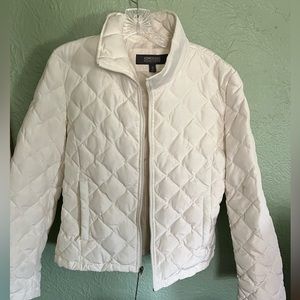 Kenneth Cole Cream Quilted Down Puffer Jacket
